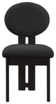 Napa Boucle Fabric Dining Chair, Set of 2, Black, Black Finish