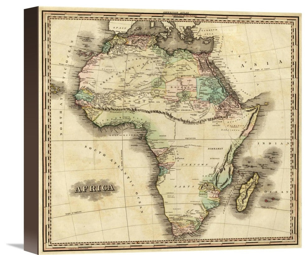 "Africa, 1823" Stretched Canvas Giclee by Henry S. Tanner, 16"x15"