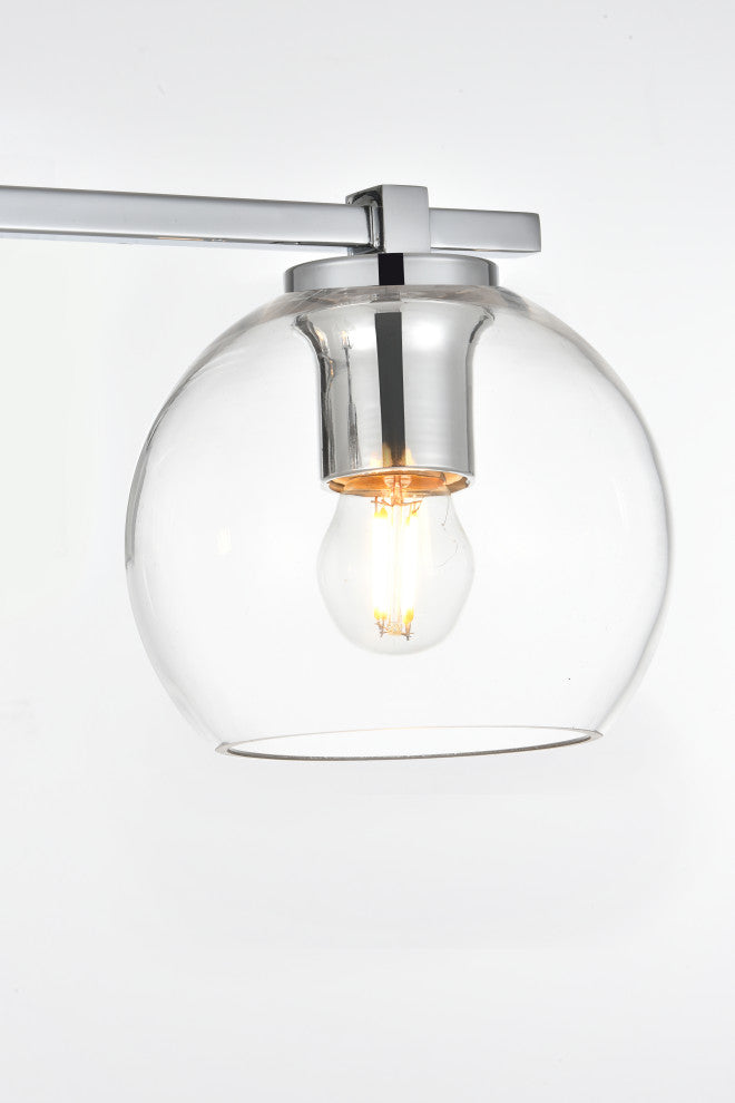 3 Light Chrome And Clear Bath Sconce
