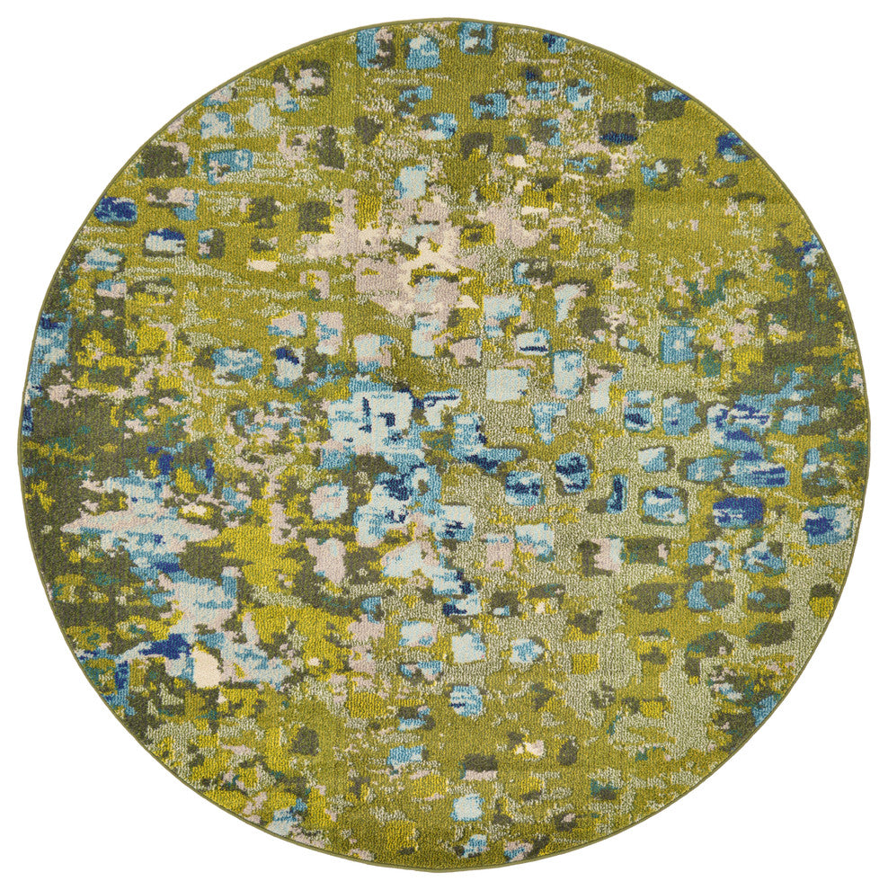 Unique Loom Green Jardin Ivy 6' 0 x 6' 0 Round Rug