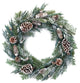 Flocked Pine Cone Wreath 26"D