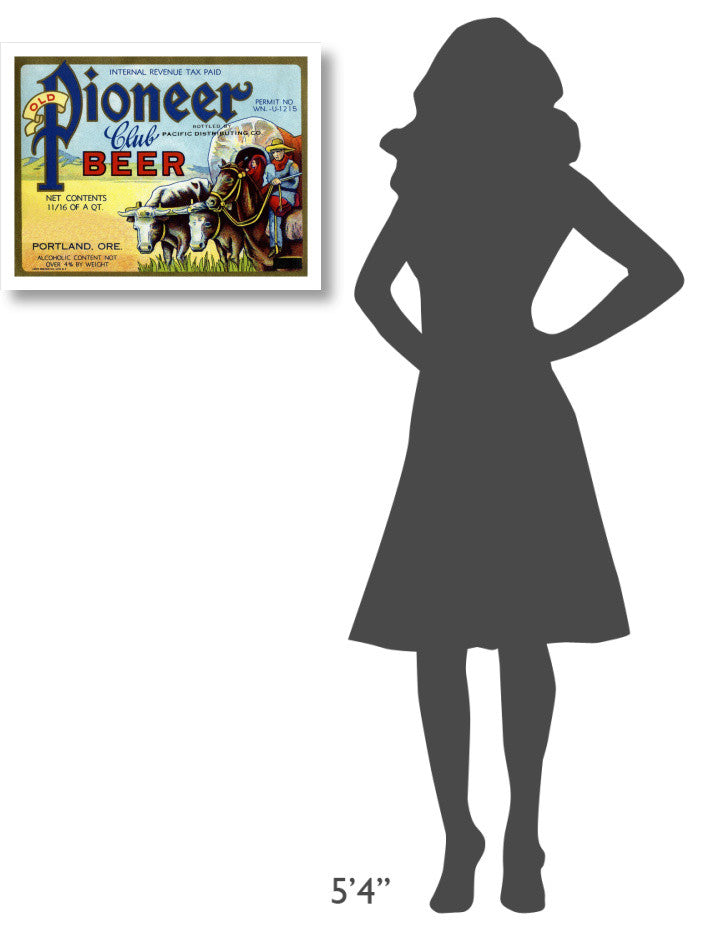 "Old Pioneer Club Beer" Digital Paper Print by Vintage Booze Labels, 24"x19"