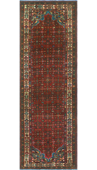 Fine Vintage Distressed Zahara Red/Ivory Runner, 3'5 x 10'3