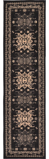 Unique Loom Black Oasis Taftan 2' 2 x 8' 2 Runner Rug