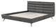 Alexa Top Grain Leather Platform Bed, Gray, Queen