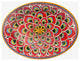 Deruta Ceramiche Sberna Penna di Pavone 16.5X13" Oval Platter, Red