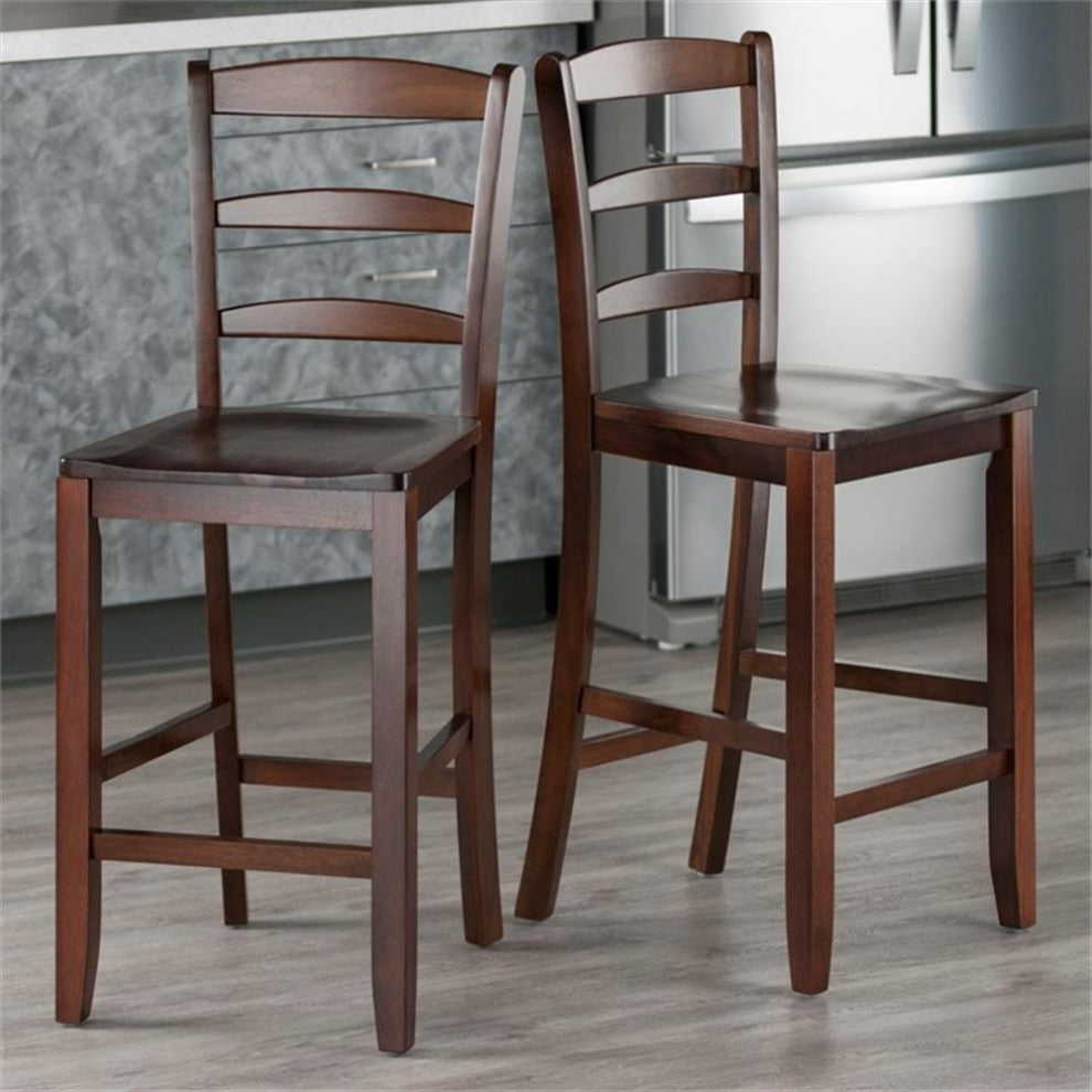24" Counter Ladder Back Stool, Set of 2