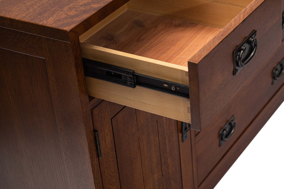 Mission Style Solid Quarter Sawn Oak Sideboard, Console
