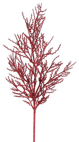 Vickerman 28" White Glitter Wild Huck Spray, Set of 6, Red