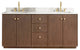 Oza Bath Vanity with Quartz Stone Top, Aged Dark Brown Oak, 72