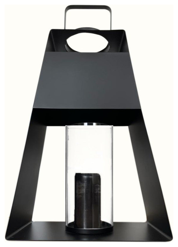 Modern Black and Glass Candle Holder