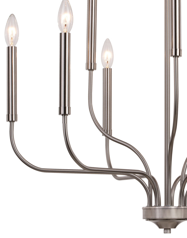 Harris 27.5" 9 Light Chandelier Satin Nickel