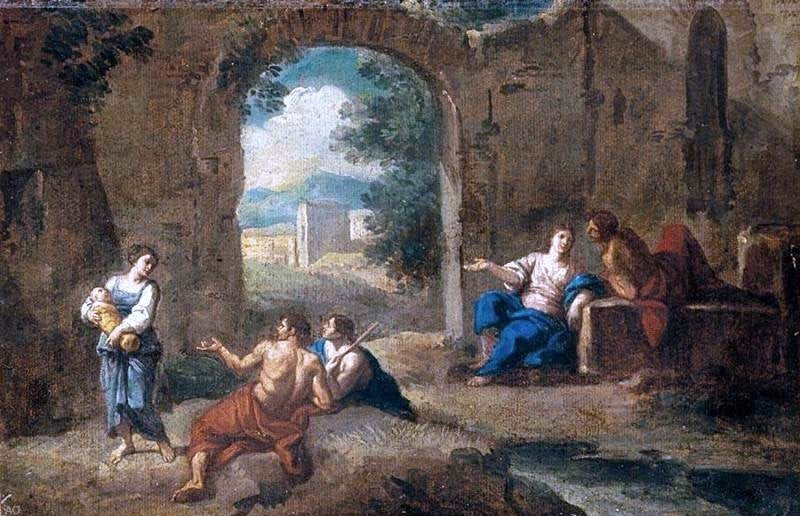 Andrea Locatelli Figures in a Landscape, 18"x27" Wall Decal Print
