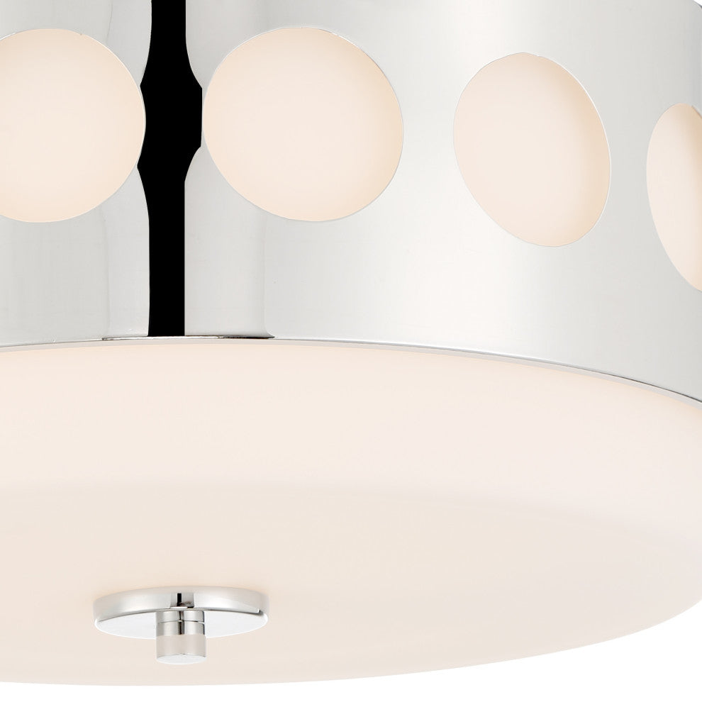 Kirby 2 Light Ceiling Mount, Polished Nickel