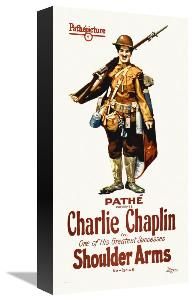 "Charlie Chaplin - Shoulder Arms, 1918" Canvas by Hollywood Photo Archive, 8x16"
