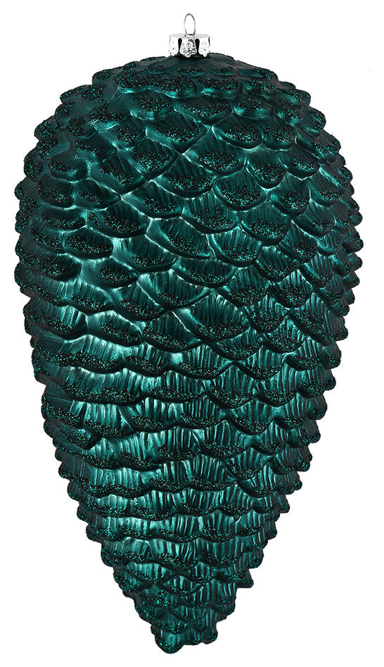Vickerman N187262D 7" Sea Blue Matte Glitter Pinecone Christmas Ornament