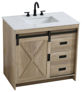 Home Living 36" Single Bathroom Vanity, Natural Oak
