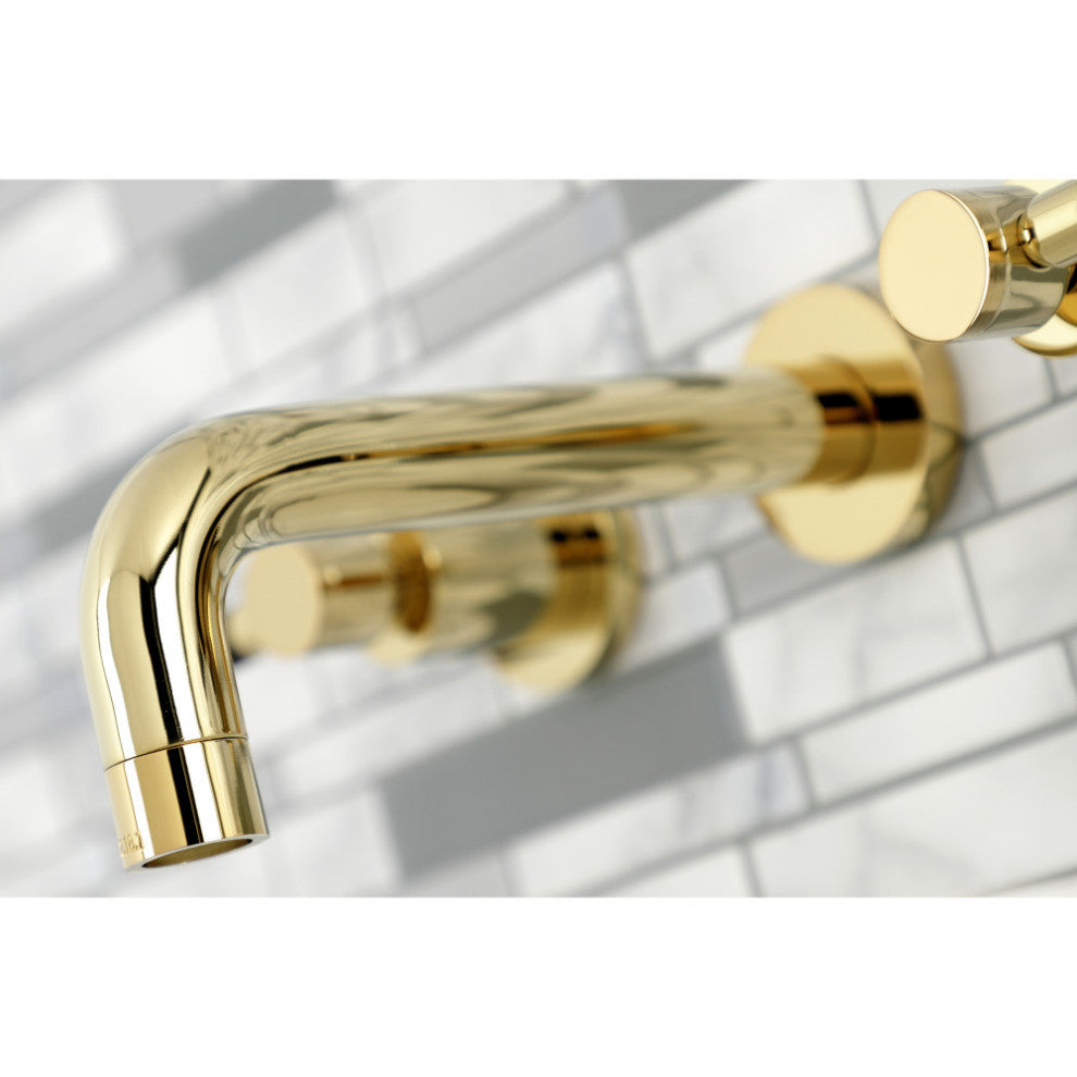 Kingston Brass KS8122DKL 2-Handle Wall Mount Bathroom Faucet, Polished Brass