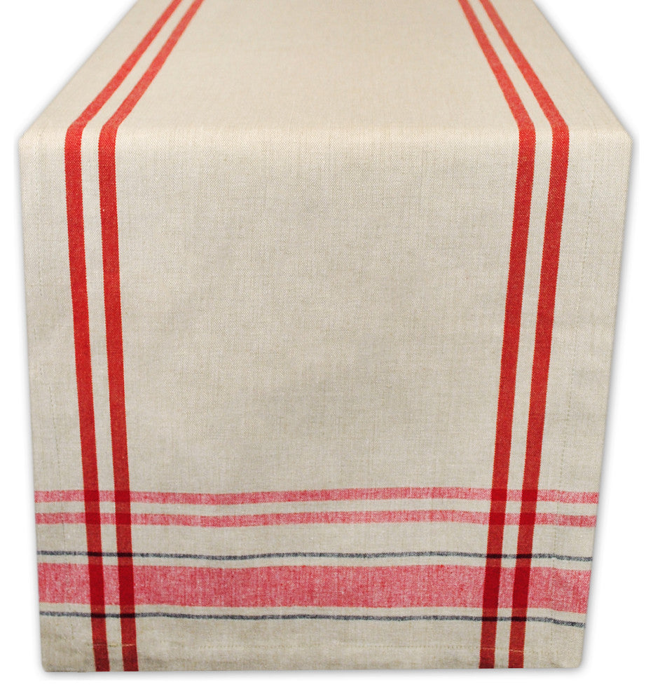 DII Red French Stripe Table Runner 14"x72"