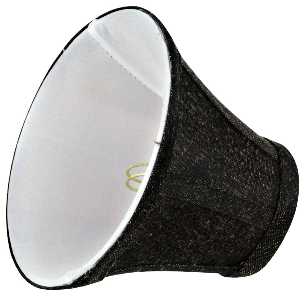 Small Bell Chandelier Clip On Lamp Shade Two-Tone Black 3"x6"x5", Set of 6