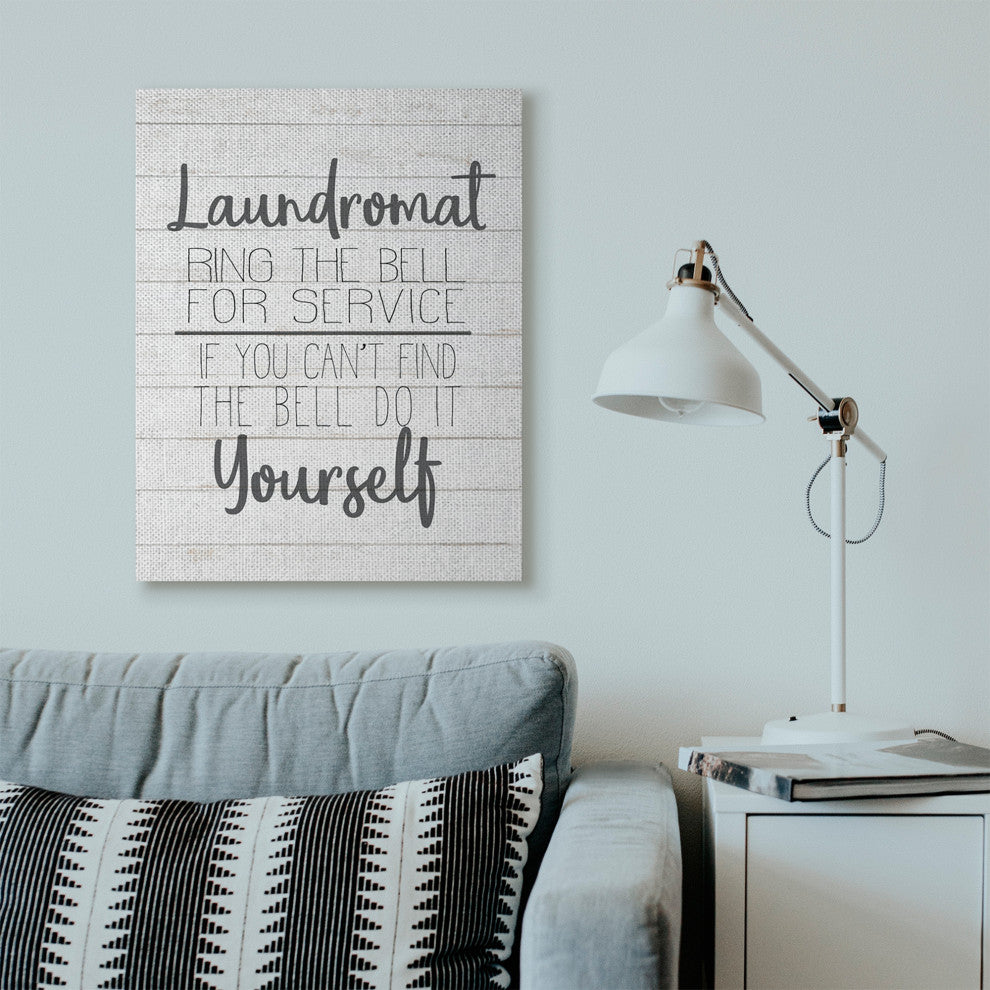Laundromat Funny Word Bathroom Laundry Black And White , 30"x40"