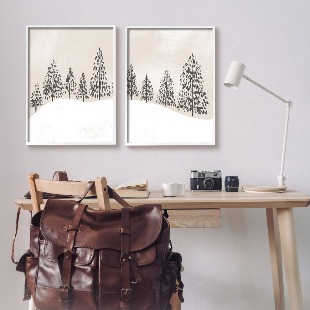 Winter Trees Abstract Snowy Landscape,24 x 30