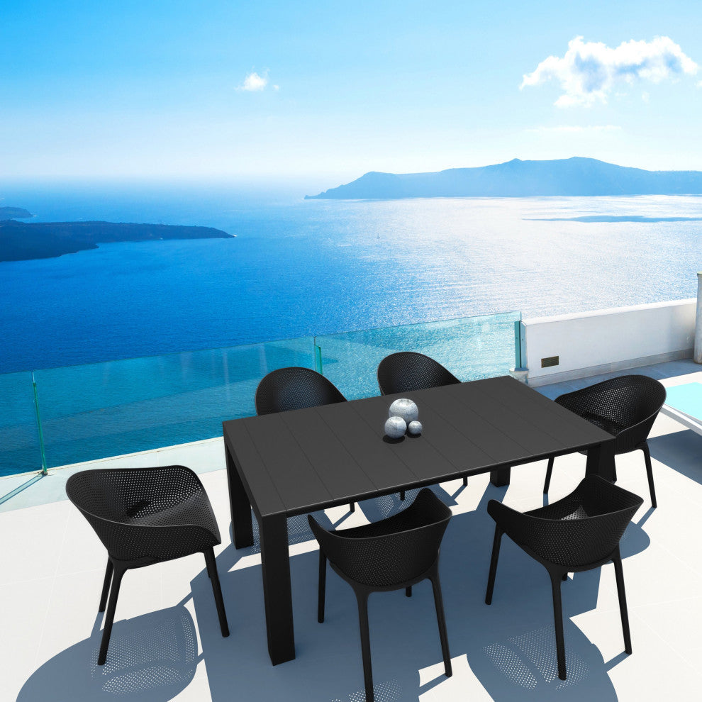 Compamia Sky Extendable 7-Piece Dining Set, Black