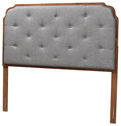 Walnut Brown Finished Wood Queen Size Headboard