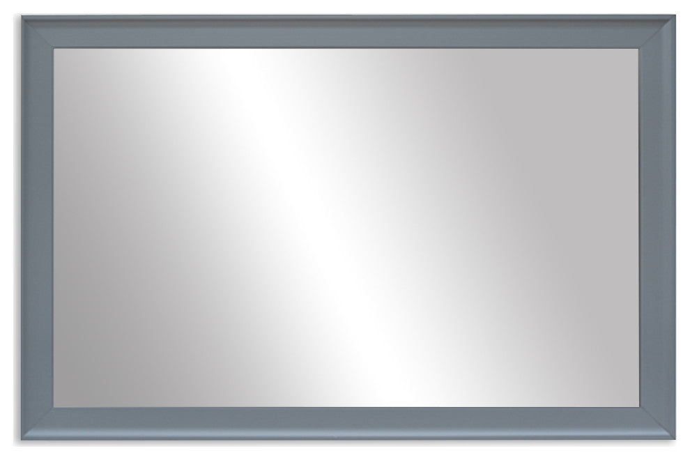 Morgan Framed Wall Mirror, Light Gray, 22"x30"