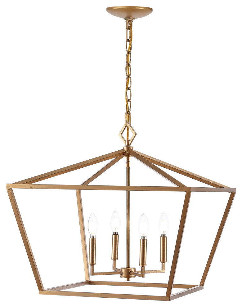 Gatsby 23" 4-Light Adjustable Glam LED Pendant, Gold