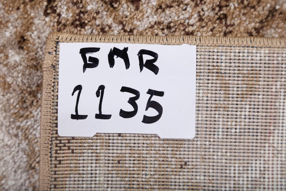 Transitional Faded Oriental Stripes Area Rug, Beige, 9x12''