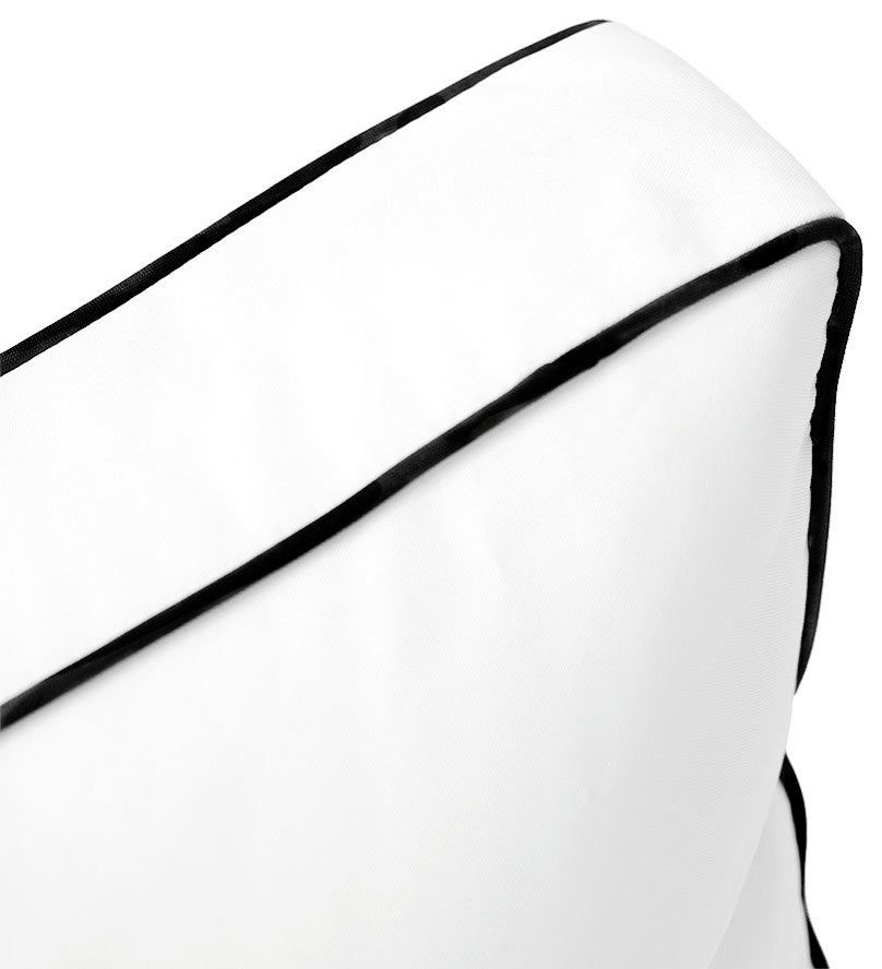 |COVER ONLY| Outdoor Contrast Pipe Trim Small Deep Seat Back Pillow Cover AD106