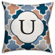 U Quatrefoil Monogram Spun Poly Pillow, 18x18