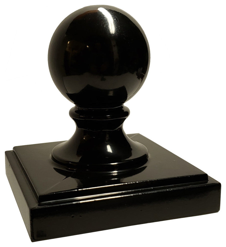 4"x4" Aluminium Ball Top Post Cap for Metal Posts, Black (DHBPC40)