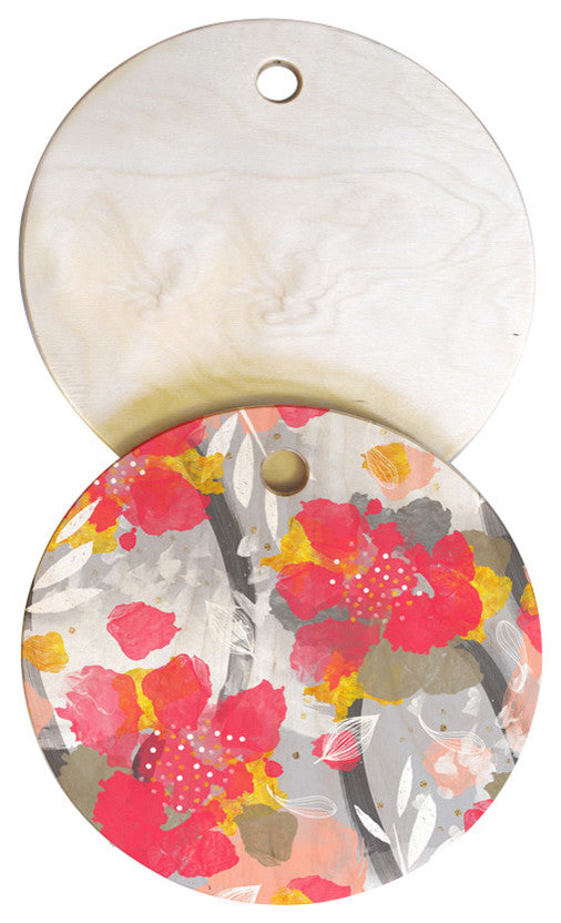 Marta Barragan Camarasa Paint Abstract Flowers Cutting Board, 11.5"x11.5"