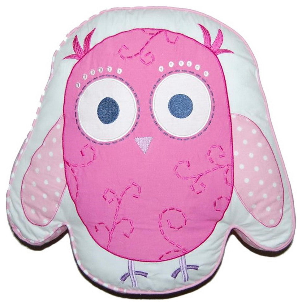 Owl Family Lady Owl Patchwork Decorative Throw Pillow