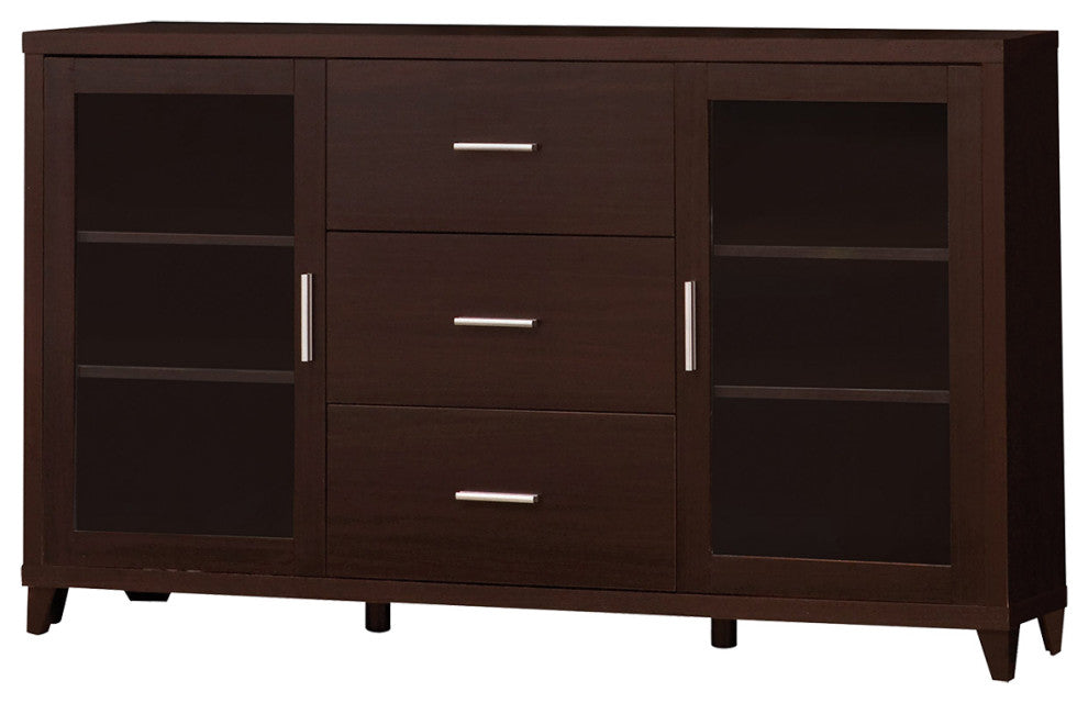 3 Drawers and 2 Doors TV Console, Cappuccino