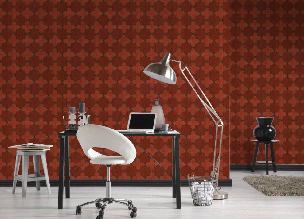 Sample, Mosaic Textured Wallpaper Featuring Star Shaped Tile, 374211