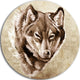 Wolf Head Tattoo Sketch, Digital Art Round Wall Art, 36"