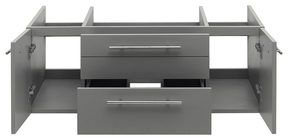 Lucera Wall Mount Vessel Sink Bathroom Cabinet, Gray, 42"