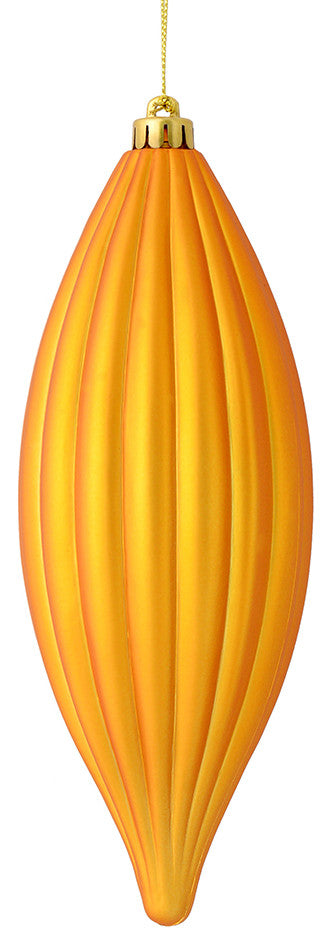 Vickerman M183230M 8" Antique Gold Matte Line Finial Ornament, Pack of 4
