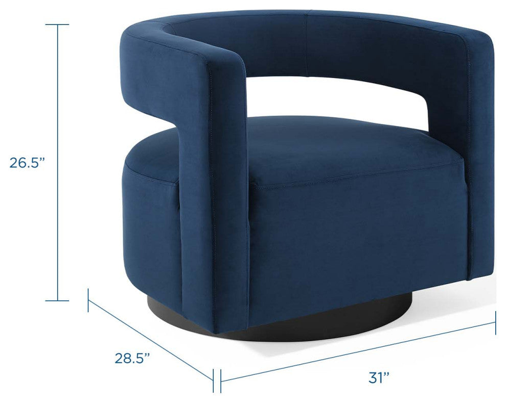 Armchair Accent Chair, Velvet, Dark Blue, Modern, Living Lounge Hospitality