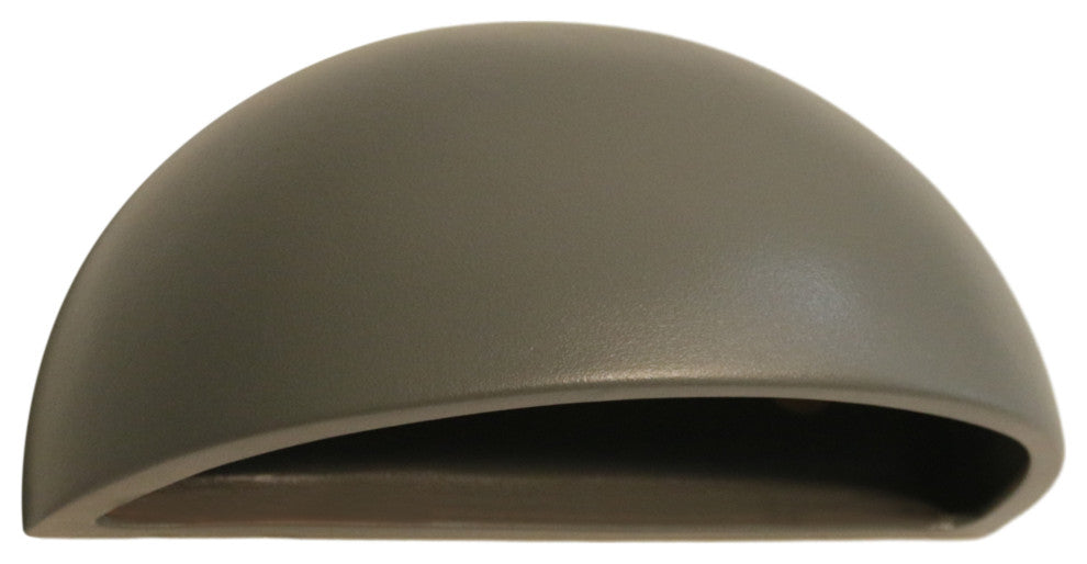 Bates Quarter Sphere Outdoor Wall Light, Bisque Dark Gray, Closed Top
