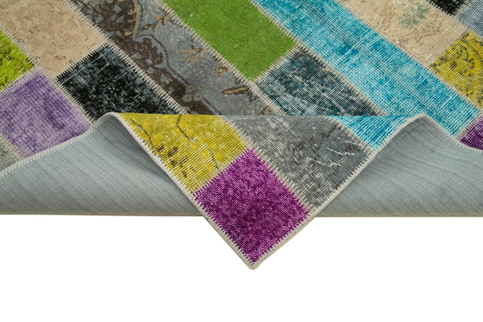 Rug N Carpet - Handmade Anatolian 6' 7" x 9' 11" Contemporary Patchwork Area Rug