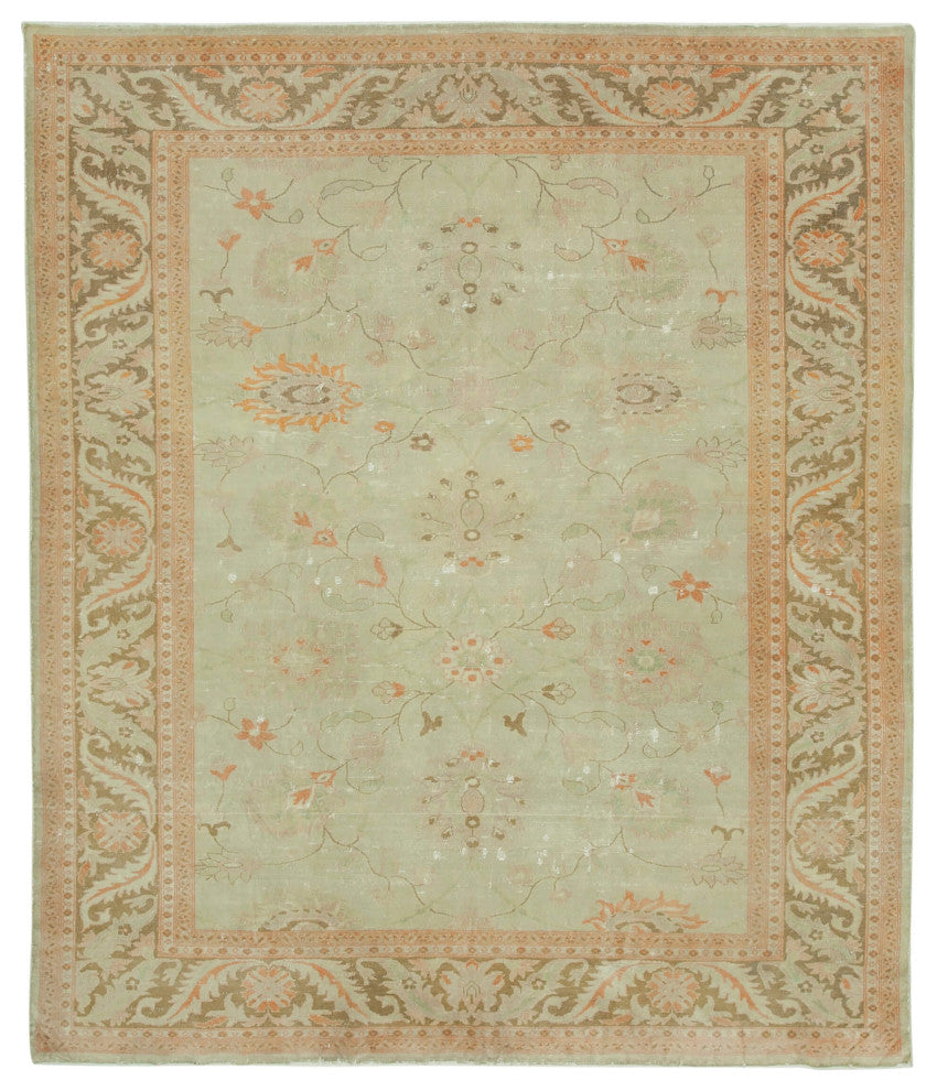 Rug N Carpet - Handwoven Oriental 8' 5" x 9' 10" Pastel Oushak Area Rug