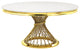 Acme Fallon Dining Table, Faux Marble Top & Mirrored Gold Finish