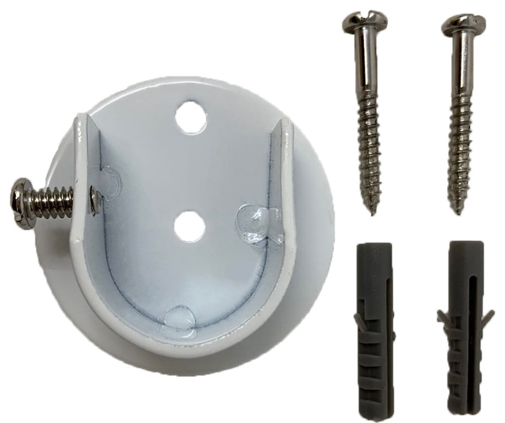 Inside Mount Brackets for 7/8"-1" Rods, Black, Set of 2, Glossy White