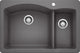 Blanco 440197 22"x33" Granite Double Dual-Mount Kitchen Sink, Cinder, Single Fau