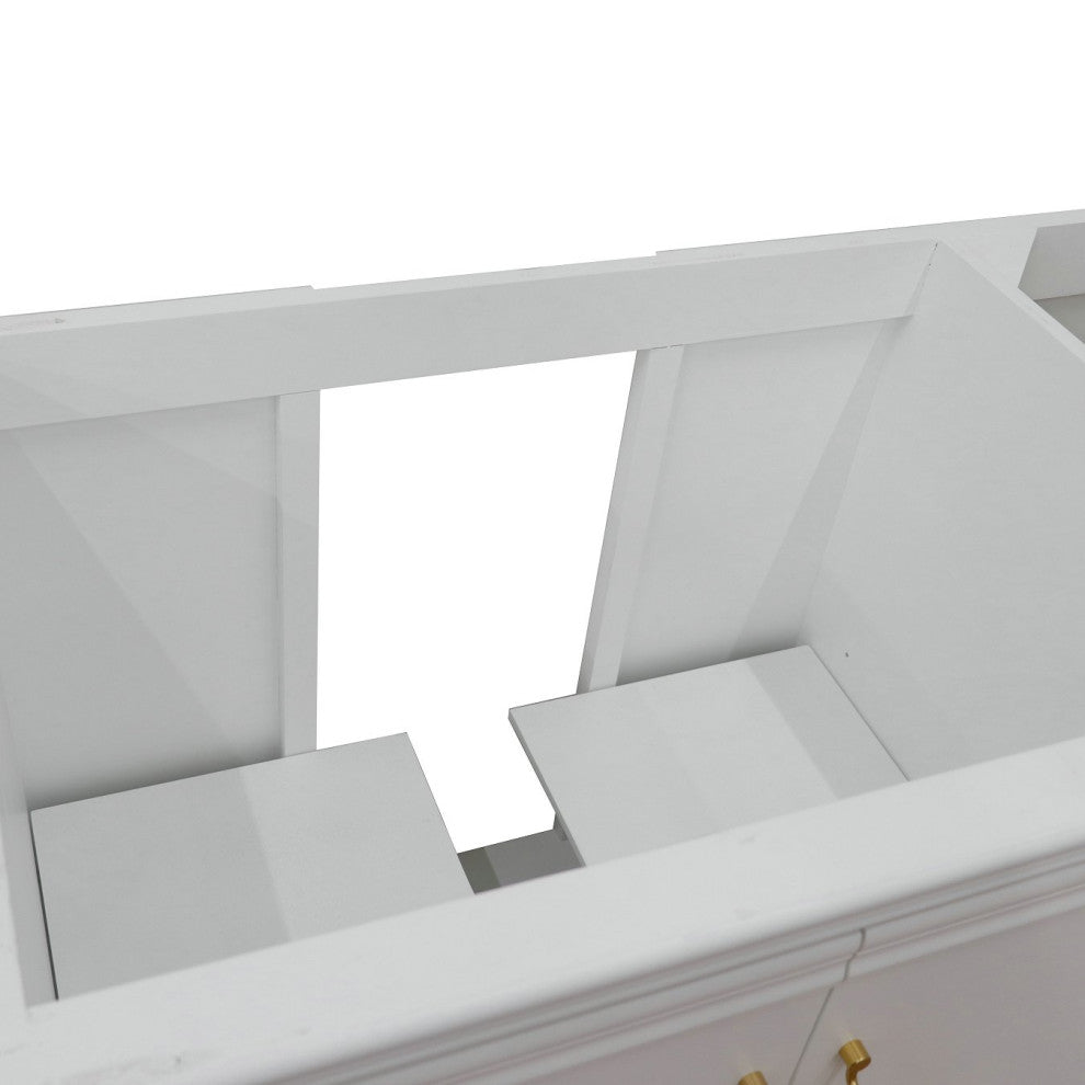 60" Single Vanity, White Finish, Cabinet Only