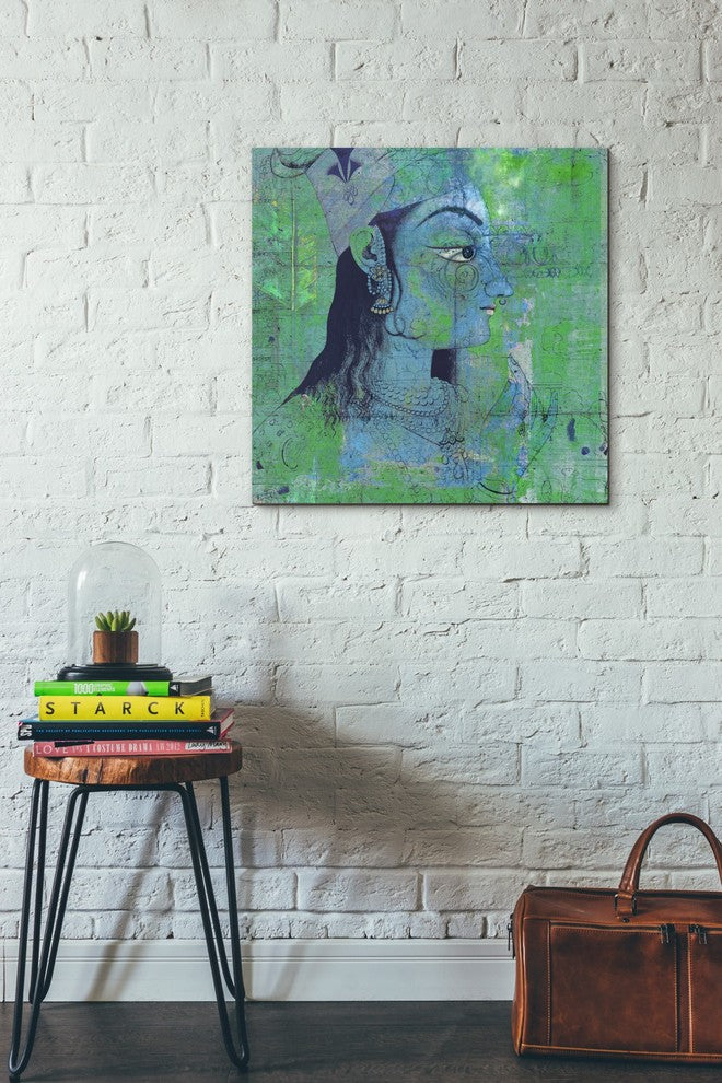 "Classic Krishna" Giclee Canvas Wall Art, 26"x26"